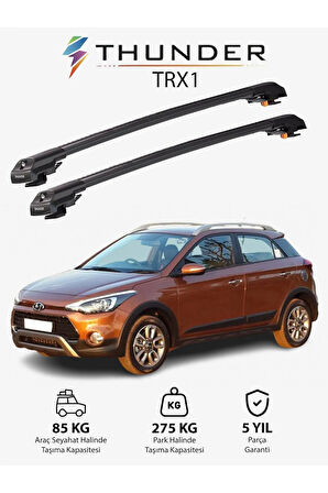 HYUNDAI i20 ACTIVE 2015-Sonrası TRX1 Thunder Carrier Kilitli Ara Atkı Taşıyıcı Tavan Barı Siyah