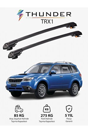 SUBARU FORESTER 2008-2012 TRX1 Thunder Carrier Kilitli Ara Atkı Taşıyıcı Tavan Barı Siyah