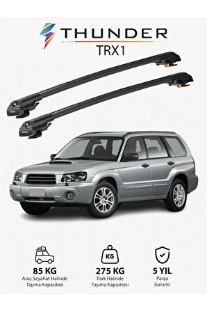 SUBARU FORESTER 2003-2007 TRX1 Thunder Carrier Kilitli Ara Atkı Taşıyıcı Tavan Barı Siyah