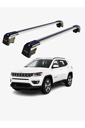 JEEP COMPASS 2017-Sonrası TRX2 Thunder Carrier Kilitli Ara Atkı Taşıyıcı Tavan Barı Gri