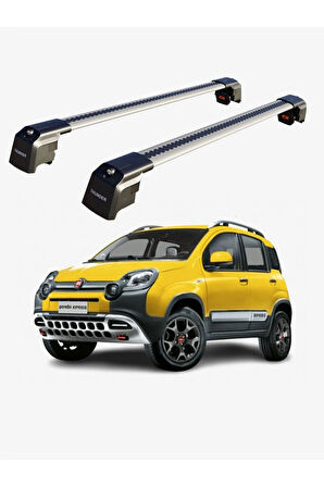 FIAT PANDA CROSS  2011-Sonrası TRX2 Thunder Carrier Kilitli Ara Atkı Taşıyıcı Tavan Barı Gri