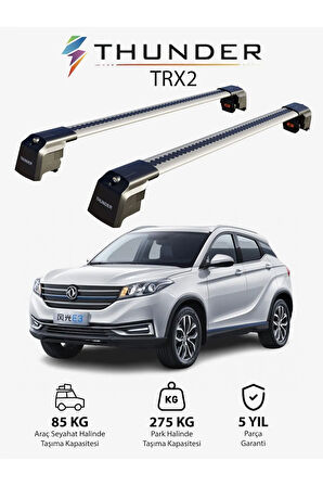 DONGFENG GLORY E3 2020-Sonrası TRX2 Thunder Carrier Kilitli Ara Atkı Taşıyıcı Tavan Barı Gri