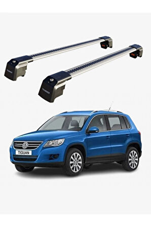 VOLKSWAGEN TIGUAN 2007-2016 TRX2 Thunder Carrier Kilitli Ara Atkı Taşıyıcı Tavan Barı Gri