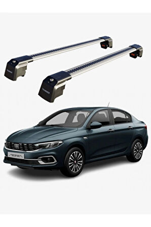 FIAT EGEA 2015-Sonrası TRX2 Thunder Carrier Kilitli Ara Atkı Taşıyıcı Tavan Barı Gri