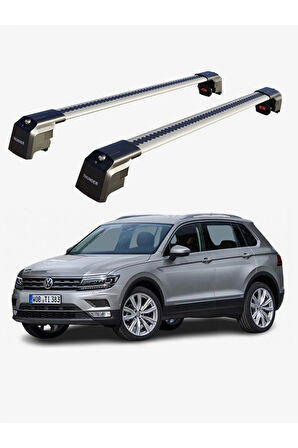 VOLKSWAGEN TIGUAN 2016-Sonrası TRX2 Thunder Carrier Kilitli Ara Atkı Taşıyıcı Tavan Barı Gri