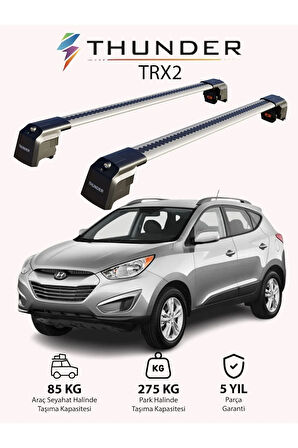 HYUNDAI TUCSON 2010-2015 TRX2 Thunder Carrier Kilitli Ara Atkı Taşıyıcı Tavan Barı Gri