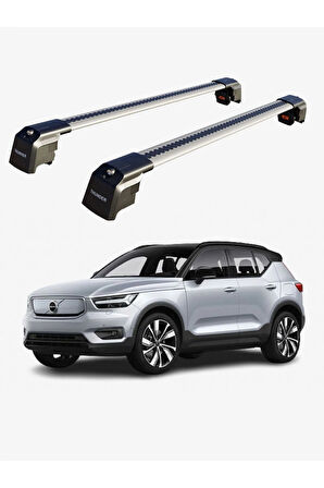 VOLVO XC40 2020-Sonrası TRX2 Thunder Carrier Kilitli Ara Atkı Taşıyıcı Tavan Barı Gri