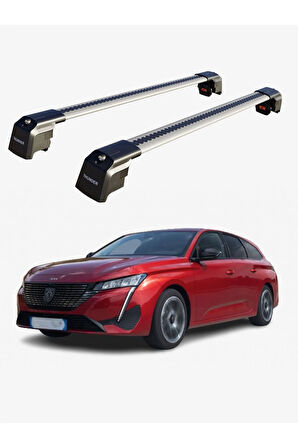 PEUGEOT 308 SW GT (P5) 2022-Sonrası TRX2 Thunder Carrier Kilitli Ara Atkı Taşıyıcı Tavan Barı Gri