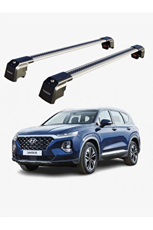 HYUNDAI SANTA FE 2019-Sonrası TRX2 Thunder Carrier Kilitli Ara Atkı Taşıyıcı Tavan Barı Gri