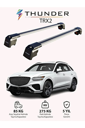 GENESIS GV70 2022-Sonrası TRX2 Thunder Carrier Kilitli Ara Atkı Taşıyıcı Tavan Barı Gri