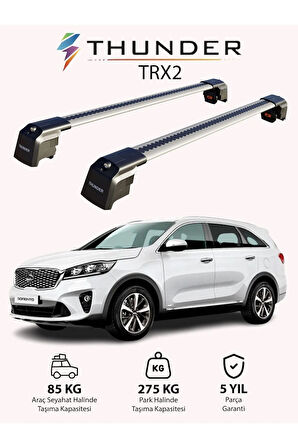KIA SORENTO PRIME 2015-2020 TRX2 Thunder Carrier Kilitli Ara Atkı Taşıyıcı Tavan Barı Gri