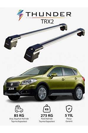 SUZUKI SX4 S-CROSS 2014-2021 TRX2 Thunder Carrier Kilitli Ara Atkı Taşıyıcı Tavan Barı Gri