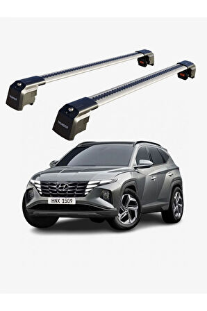 HYUNDAI TUCSON 2022-Sonrası TRX2 Thunder Carrier Kilitli Ara Atkı Taşıyıcı Tavan Barı Gri