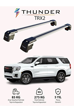 GMC YUKON 2015-2020 TRX2 Thunder Carrier Kilitli Ara Atkı Taşıyıcı Tavan Barı Gri