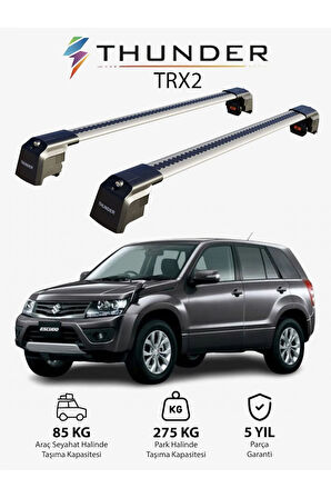 SUZUKI ESCUDO 2015-Sonrası TRX2 Thunder Carrier Kilitli Ara Atkı Taşıyıcı Tavan Barı Gri