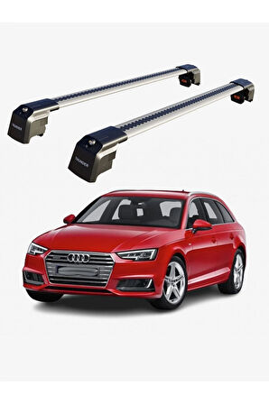 AUDI A4 AVANT 2016-Sonrası TRX2 Thunder Carrier Kilitli Ara Atkı Taşıyıcı Tavan Barı Gri