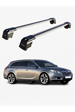 OPEL INSIGNIA SPORT TOURER 2009-2017 TRX2 Thunder Carrier Kilitli Ara Atkı Taşıyıcı Tavan Barı Gri