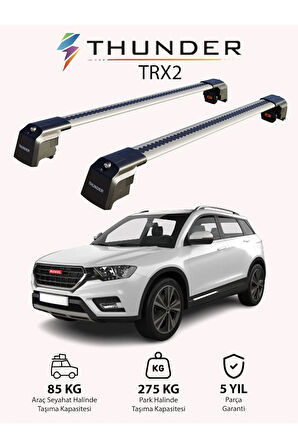 GREAT WALL HAVAL H6 2017-Sonrası TRX2 Thunder Carrier Kilitli Ara Atkı Taşıyıcı Tavan Barı Gri