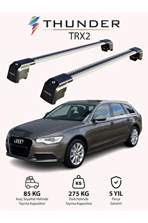 AUDI A6 AVANT 2011-2018 TRX2 Thunder Carrier Kilitli Ara Atkı Taşıyıcı Tavan Barı Gri