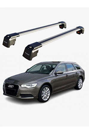 AUDI A6 AVANT 2011-2018 TRX2 Thunder Carrier Kilitli Ara Atkı Taşıyıcı Tavan Barı Gri