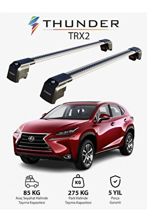 LEXUS NX 2015-2021 TRX2 Thunder Carrier Kilitli Ara Atkı Taşıyıcı Tavan Barı Gri