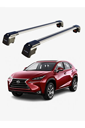 LEXUS NX 2015-2021 TRX2 Thunder Carrier Kilitli Ara Atkı Taşıyıcı Tavan Barı Gri