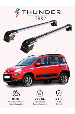 FIAT PANDA 2012-Sonrası TRX2 Thunder Carrier Kilitli Ara Atkı Taşıyıcı Tavan Barı Gri
