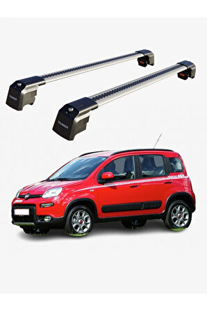 FIAT PANDA 2012-Sonrası TRX2 Thunder Carrier Kilitli Ara Atkı Taşıyıcı Tavan Barı Gri