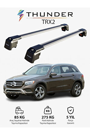 MERCEDES-BENZ GLC-CLASS 2016-2022 TRX2 Thunder Carrier Kilitli Ara Atkı Taşıyıcı Tavan Barı Gri