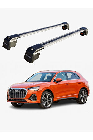 AUDI Q3 2019-Sonrası TRX2 Thunder Carrier Kilitli Ara Atkı Taşıyıcı Tavan Barı Gri