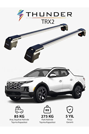 HYUNDAI SANTA CRUZ 2022-Sonrası TRX2 Thunder Carrier Kilitli Ara Atkı Taşıyıcı Tavan Barı Gri