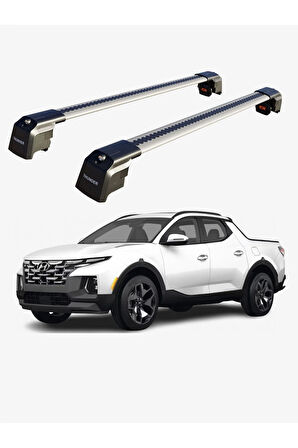 HYUNDAI SANTA CRUZ 2022-Sonrası TRX2 Thunder Carrier Kilitli Ara Atkı Taşıyıcı Tavan Barı Gri