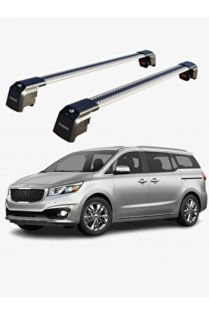 KIA GRAND CARNIVAL 2015-2020 TRX2 Thunder Carrier Kilitli Ara Atkı Taşıyıcı Tavan Barı Gri