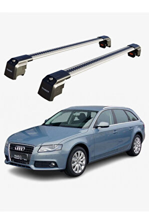 AUDI A4 AVANT 2008-2015 TRX2 Thunder Carrier Kilitli Ara Atkı Taşıyıcı Tavan Barı Gri