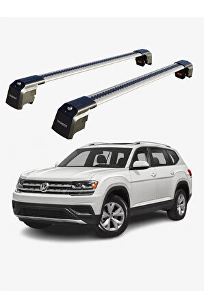 VOLKSWAGEN ATLAS 2018-Sonrası TRX2 Thunder Carrier Kilitli Ara Atkı Taşıyıcı Tavan Barı Gri