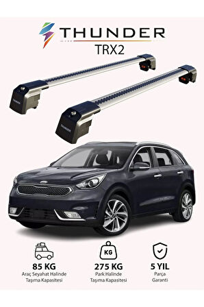 KIA NIRO 2017-2022 TRX2 Thunder Carrier Kilitli Ara Atkı Taşıyıcı Tavan Barı Gri