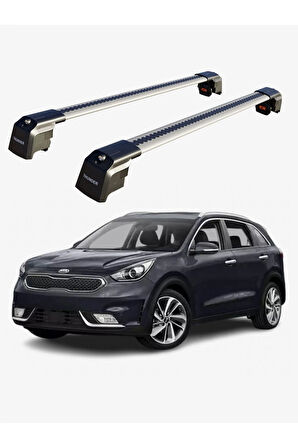 KIA NIRO 2017-2022 TRX2 Thunder Carrier Kilitli Ara Atkı Taşıyıcı Tavan Barı Gri