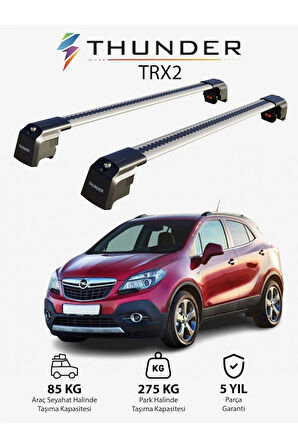 OPEL MOKKA 2013-2020 TRX2 Thunder Carrier Kilitli Ara Atkı Taşıyıcı Tavan Barı Gri