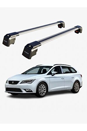 SEAT LEON ST 2013-2020 TRX2 Thunder Carrier Kilitli Ara Atkı Taşıyıcı Tavan Barı Gri