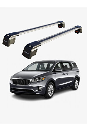 KIA SEDONA 2015-2021 TRX2 Thunder Carrier Kilitli Ara Atkı Taşıyıcı Tavan Barı Gri