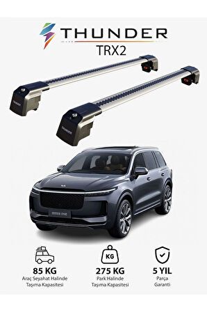 LI XIANG AUTO ONE 2019-2022 TRX2 Thunder Carrier Kilitli Ara Atkı Taşıyıcı Tavan Barı Gri