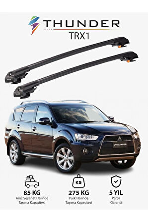 MITSUBISHI OUTLANDER SPORT 2010-2022 TRX2 Thunder Carrier Kilitli Ara Atkı Taşıyıcı Tavan Barı Gri