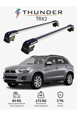MITSUBISHI OUTLANDER 2013-2021 TRX2 Thunder Carrier Kilitli Ara Atkı Taşıyıcı Tavan Barı Gri
