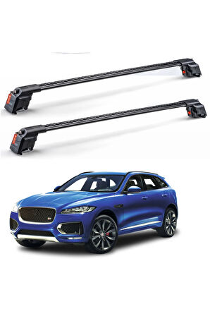 Jaguar F-Pace 2016 - 2025 TRX2 Thunder Carrier Kilitli Ara Atkı Taşıyıcı Tavan Barı Siyah