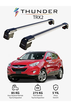 HYUNDAI IX-35 2013-2021 TRX2 Thunder Carrier Kilitli Ara Atkı Taşıyıcı Tavan Barı Siyah