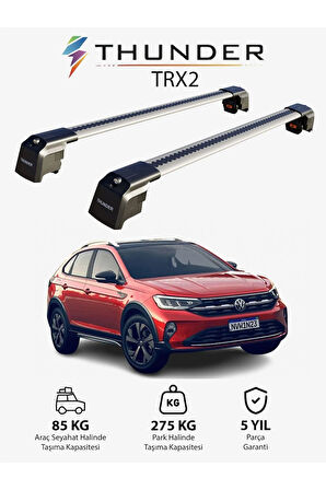 VOLKSWAGEN NIVUS 2021-Sonrası TRX2 Thunder Carrier Kilitli Ara Atkı Taşıyıcı Tavan Barı Siyah
