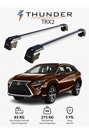 LEXUS RX 2016-Sonrası TRX2 Thunder Carrier Kilitli Ara Atkı Taşıyıcı Tavan Barı Siyah