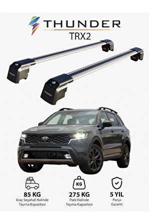 KIA SORENTO 2021-Sonrası TRX2 Thunder Carrier Kilitli Ara Atkı Taşıyıcı Tavan Barı Siyah