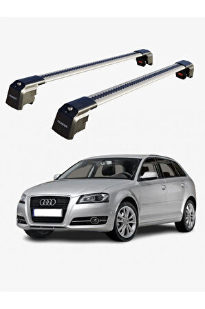 AUDI A3 SPORTBACK 2004-2012 TRX2 Thunder Carrier Kilitli Ara Atkı Taşıyıcı Tavan Barı Siyah