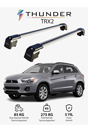 MITSUBISHI OUTLANDER 2013-2021 TRX2 Thunder Carrier Kilitli Ara Atkı Taşıyıcı Tavan Barı Siyah